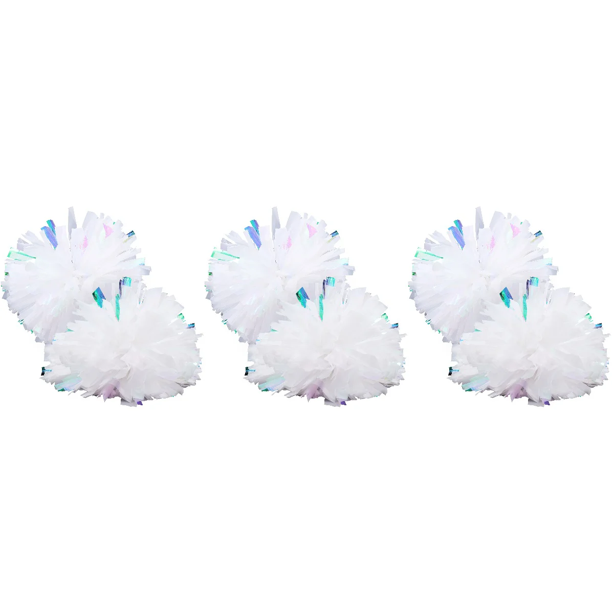 

6 Pcs Pompom Cheerleaders Bouquet White Megaphone Portable Cheerleading Props