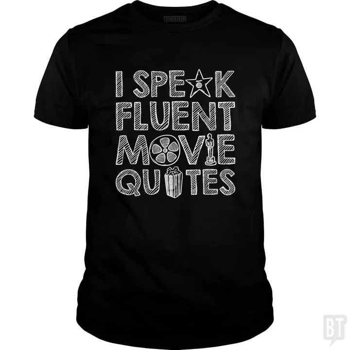 Funny Crew Neck Text Tee ShirtsI Speak Fluent Movie QuotesFunnyT-Shits