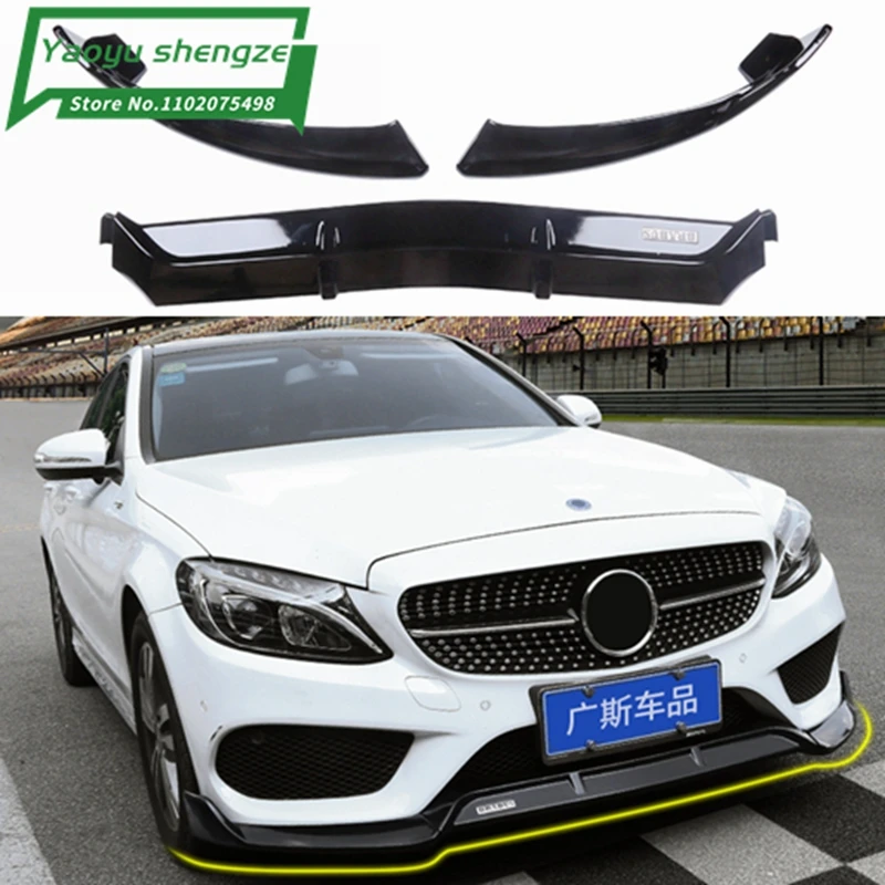 

C43 ABS черный передний бампер для Mercedes-Benz W205 C180 C200 C300 с Amg спортивный бампер на 4 двери (не подходит для C63)