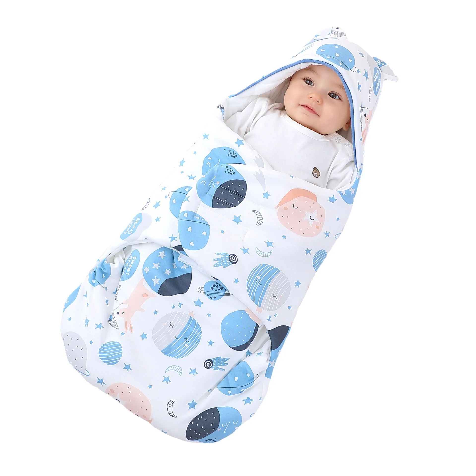 Baby Sleeping Bag 2022 Autumn Winter Pure Cotton Pajamas For Newborn Boys Girls Envelope Anti-Kick  Nursery Receiving Swaddle