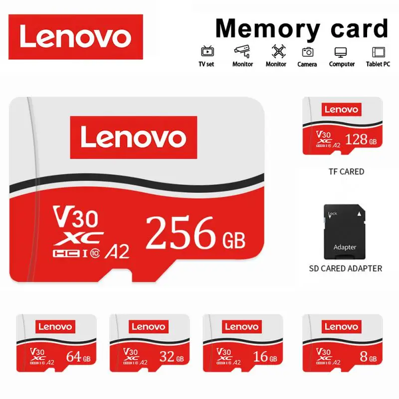

Мини SD-карта Lenovo, класс 10, 128 ГБ, Micro TF, SD, 256 ГБ, мини SD-карта/TF, флеш-карта 8 ГБ, 16 ГБ, 32 ГБ, 64 ГБ, 128 ГБ, 256 ГБ, Мини TF-карта