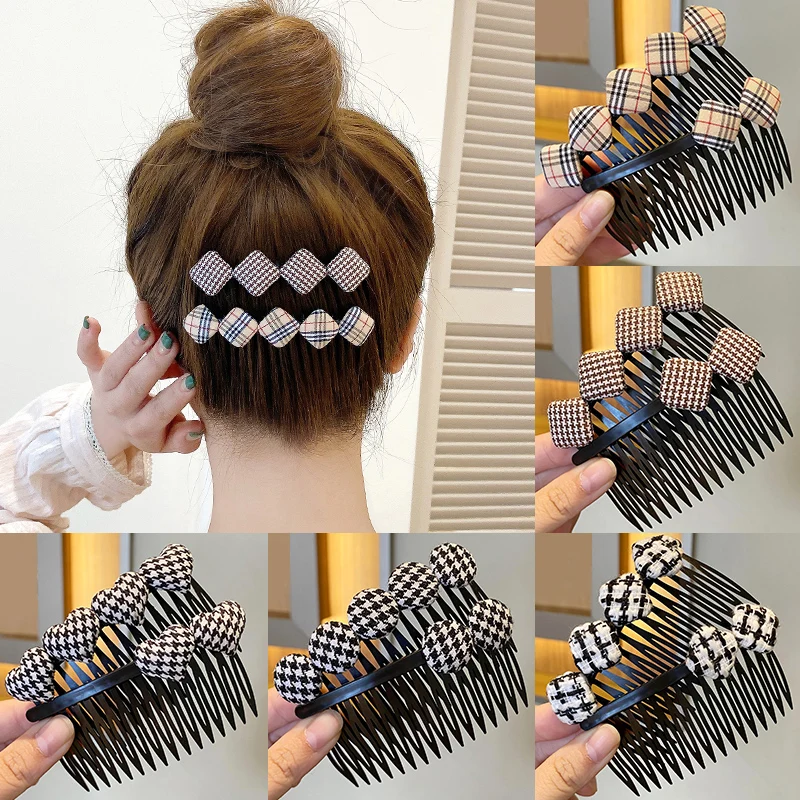 

Новинка, женская черно-белая расческа для волос «гусиные лапки», составьте поврежденные волосы, искусственные аксессуары для волос, головн...