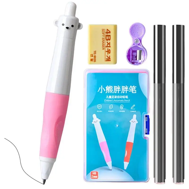 3 Step Pencil Griptraining Kit Adorable 2mm Ergonomic Mechanical Pencils For Correcting And Training Grip