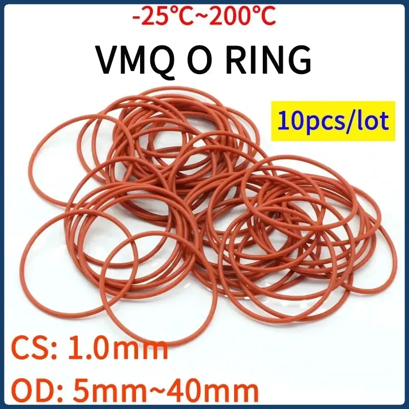10 шт. уплотнительное кольцо VMQ толщина прокладки CS 1 мм наружный диаметр 5 ~ 46