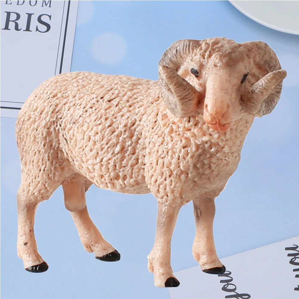 

1PC Simulated Wildlife Model Decor Realistic Sheep Model Toy Lifelike Animal Model Crafts Educational Sheep Model Toy for Kids