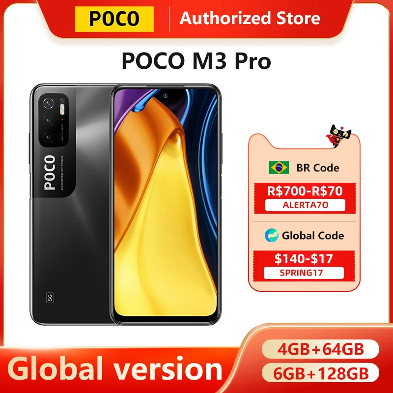 

Global Version POCO M3 Pro 5G NFC Smartphone 4GB 64GB / 6GB 128GB 16.5" 90Hz FHD DotDisplay 5000mAh 48MP Triple Camera