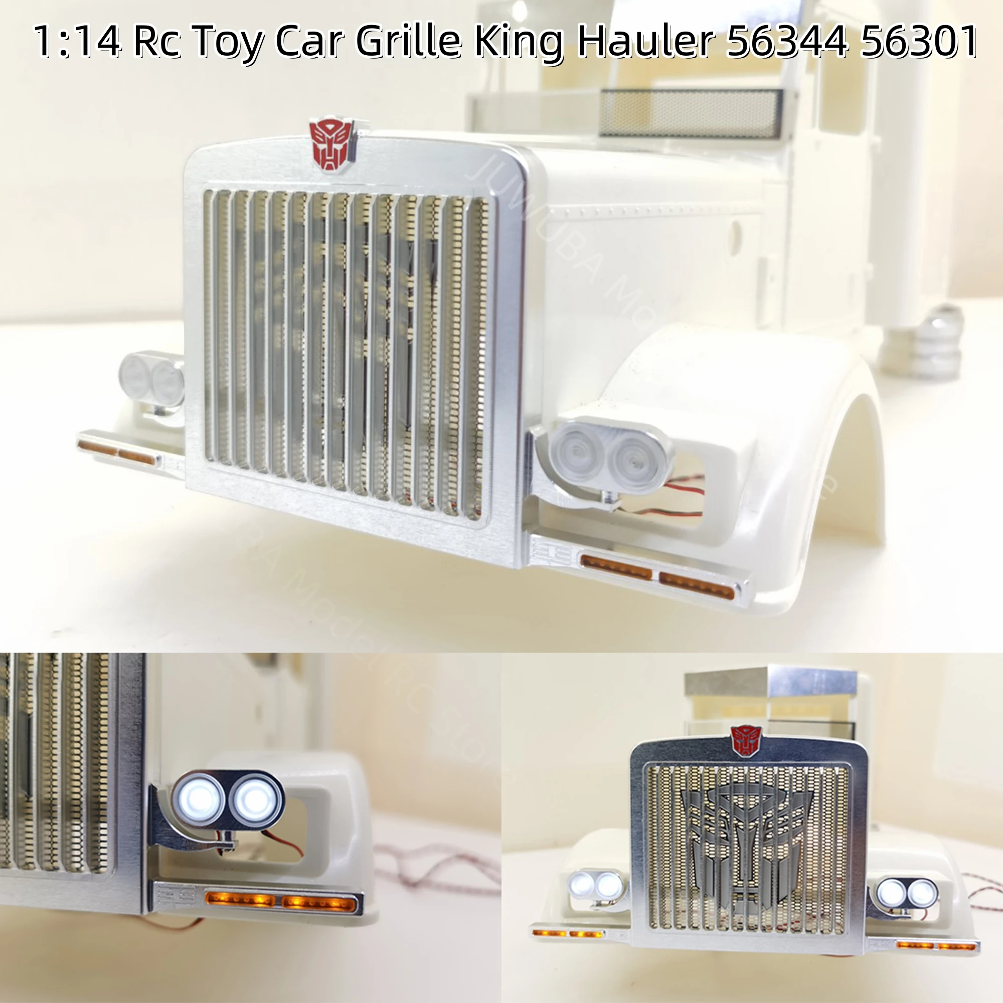 Металлический впускной капот со светодиодной лампой передняя решетка для 1/14 Tamiya