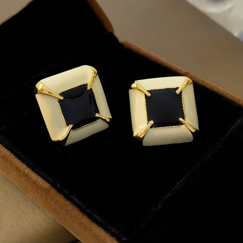 S925 Серебряные иглы средневековые изящные серьги-гвоздики простые квадратные