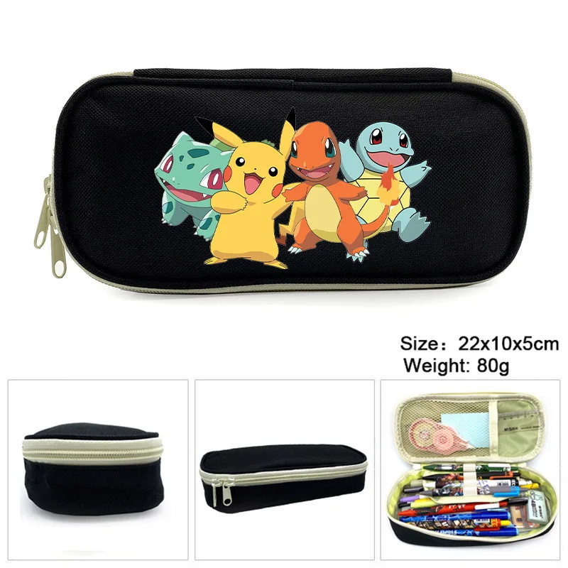 

Pokemon Pikachu Pencil Bag Cartoon Printed School Supplies for Students High Capacity Multifunctional Pen Storage Bag Kids Gifts