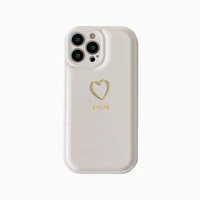 simple glossy pure color white love heart shockproof imd soft phone cases cover for iphone 11 12 pro max 13 pro max skin shell