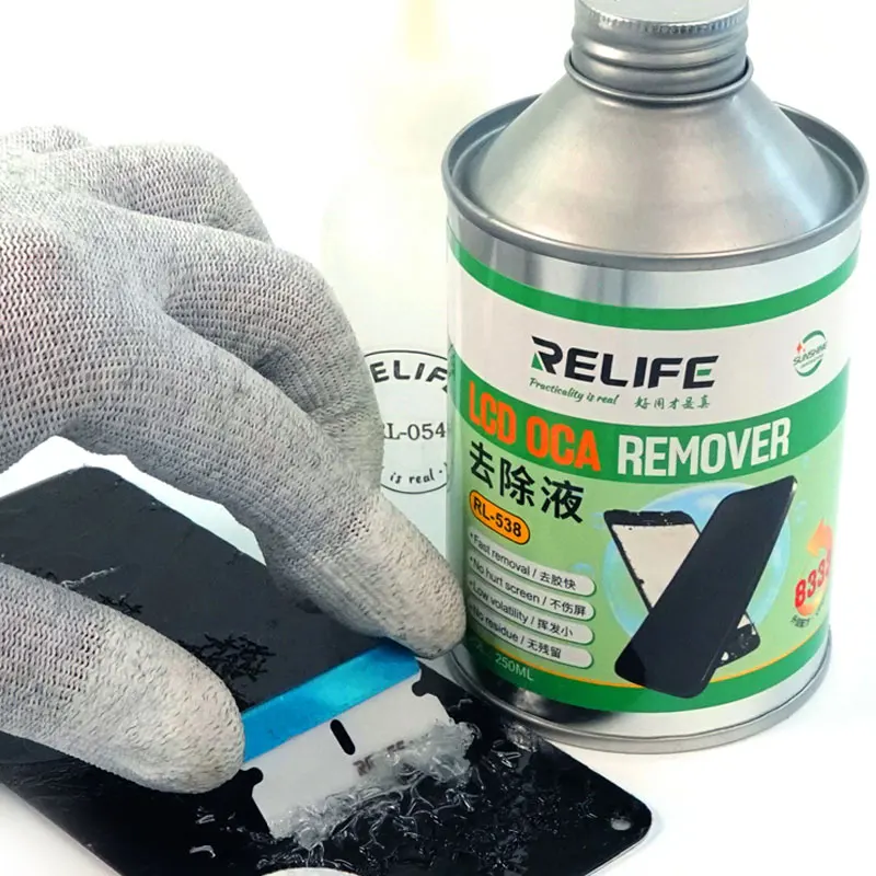 RELIFE RL-538 8333 250ML LCD Screen OCA Remove Liquid For Mobile Phone Ipad Tablet Repair Solution Glue Cleaning Fluid