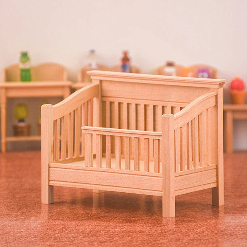 

1:12 Dollhouse Miniature Bed Baby Bed Cradle Bed Model Furniture Accessories For Doll House Home Decor Kids Play Toys Gift