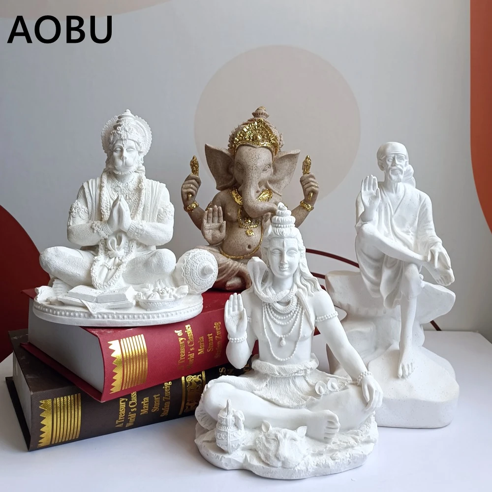 AOBU Смола индийский бог Ганеш Шива Бог Статуя Сай Баба из Ширди скульптура Властелин Хануман индуистский буддийский религиозный Декор для дома в стиле Фэн-Шуя