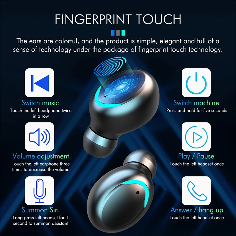 Новинка TWS F9 Fone Bluetooth-наушники гарнитура с сенсорным управлением Hi-Fi