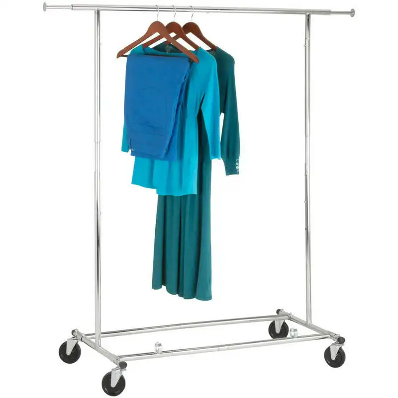 

Honey Can Do Collapsible Expandable Rolling Garment Rack, Chrome
