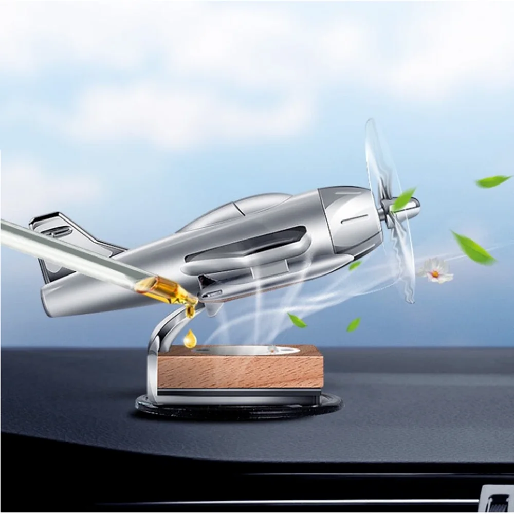 

Solar Powered Rotating Plane Car Perfume Decorations Interesting Car Ornaments Interior Decorations Propeller Toys