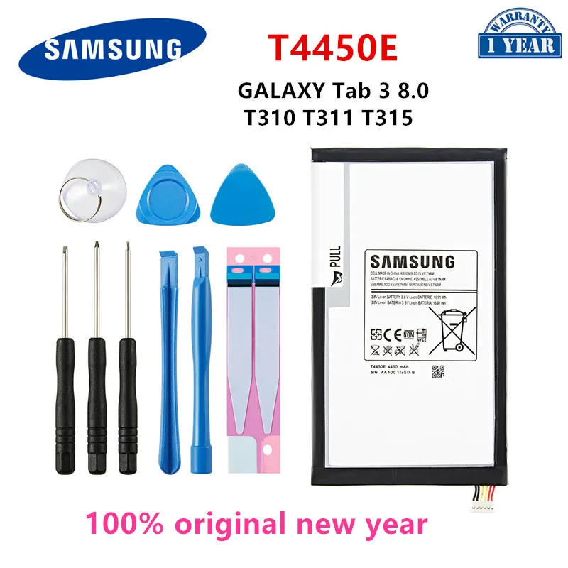 

SAMSUNG Orginal Tablet T4450E Battery 4450mAh For Samsung Galaxy Tab 3 8.0'' T310 T311 T315 SM-T310 T3110 E0288 E0396 +Tools