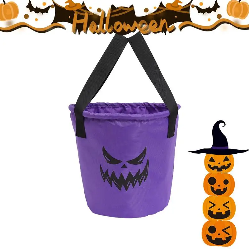 

Festive Led Halloween Bag Spooky Halloween Led Pumpkin Bags Portable Reusable Totes For Kids' Trick Or Treat Candy Fun Party