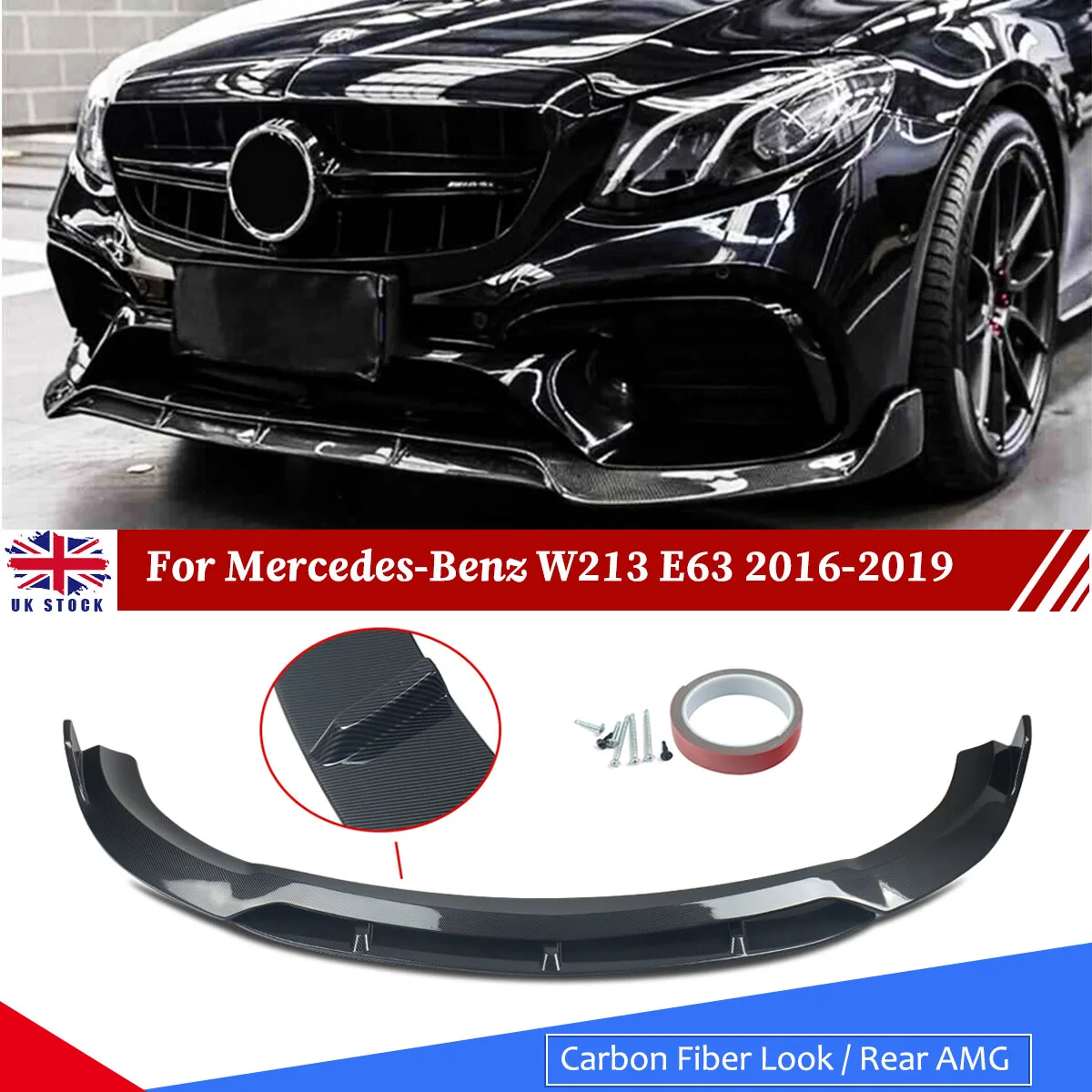 

W213 передний бампер для Mercedes Benz E-Class 2016-2019 E63 из углеродного волокна комплект спойлера