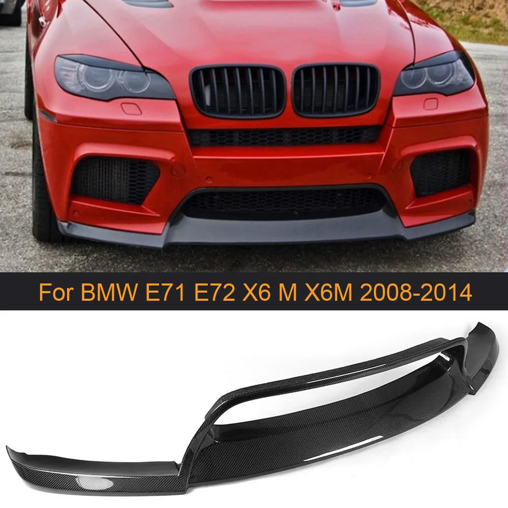 

Передний бампер из углеродного волокна, спойлер для BMW E71 E72 X6 M X6M, бампер 2008-2014, неспортивный Стандартный передний спойлер FRP, черный