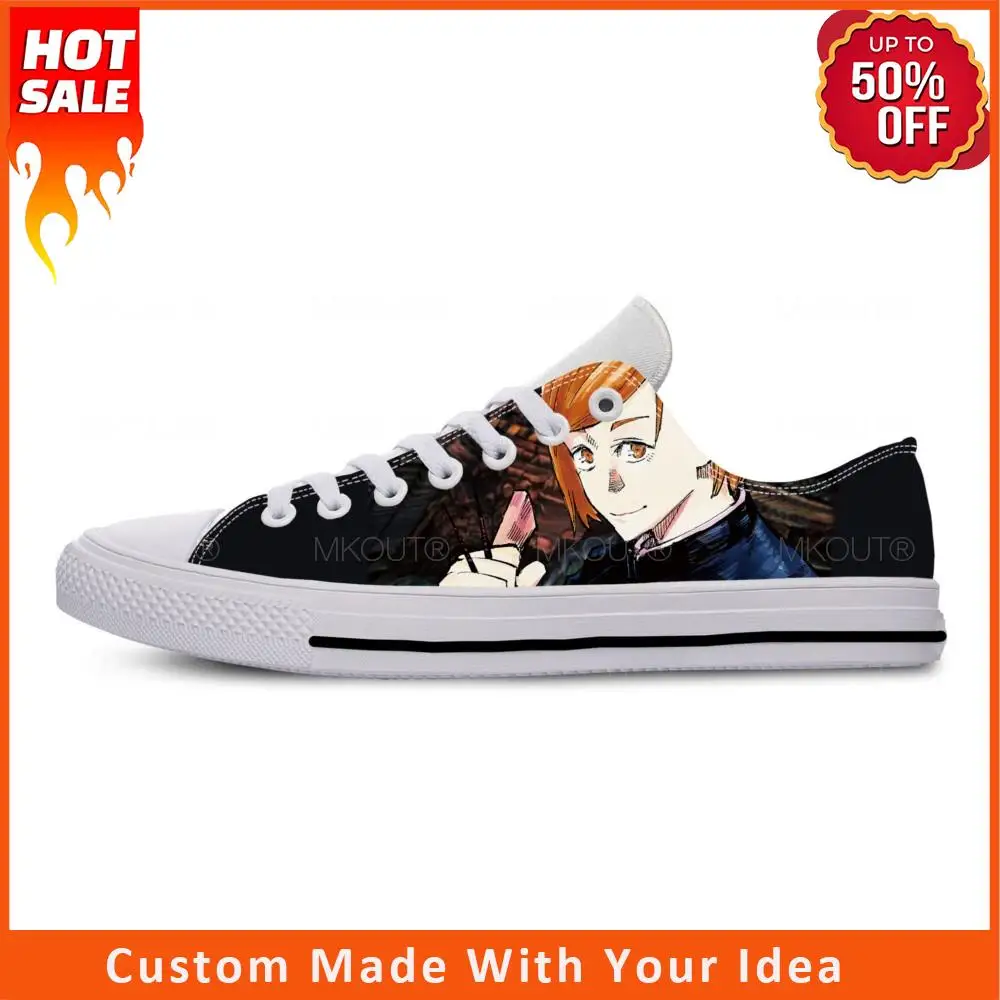 

Japanese Anime Jujutsu Kaisen Kugisaki Nobara Cute Casual Cloth Shoes Low Top Lightweight Breathable 3D Print Men Women Sneakers