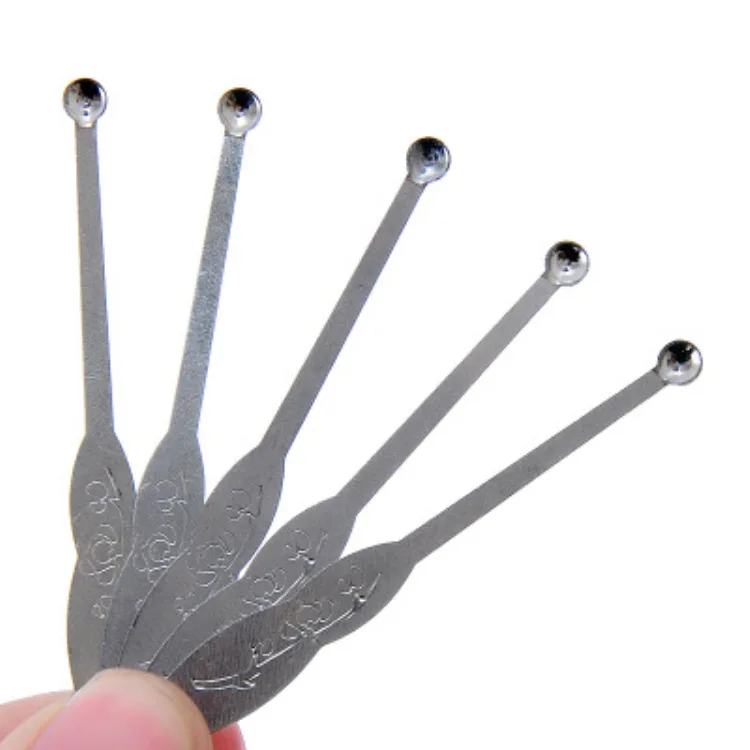 10pcs Earpick Simple Version For Home Use Earpick Ear Cleaning Tool Household Daily Necessities Stainless Steel Ear Scoop