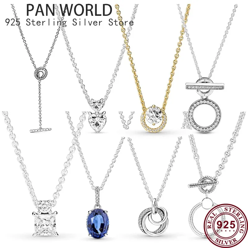 

New 925 Sterling Silver Fashion Square Pansy Love Women Pan Necklace Suitable For Wedding Gifts Couples Charm Jewelry