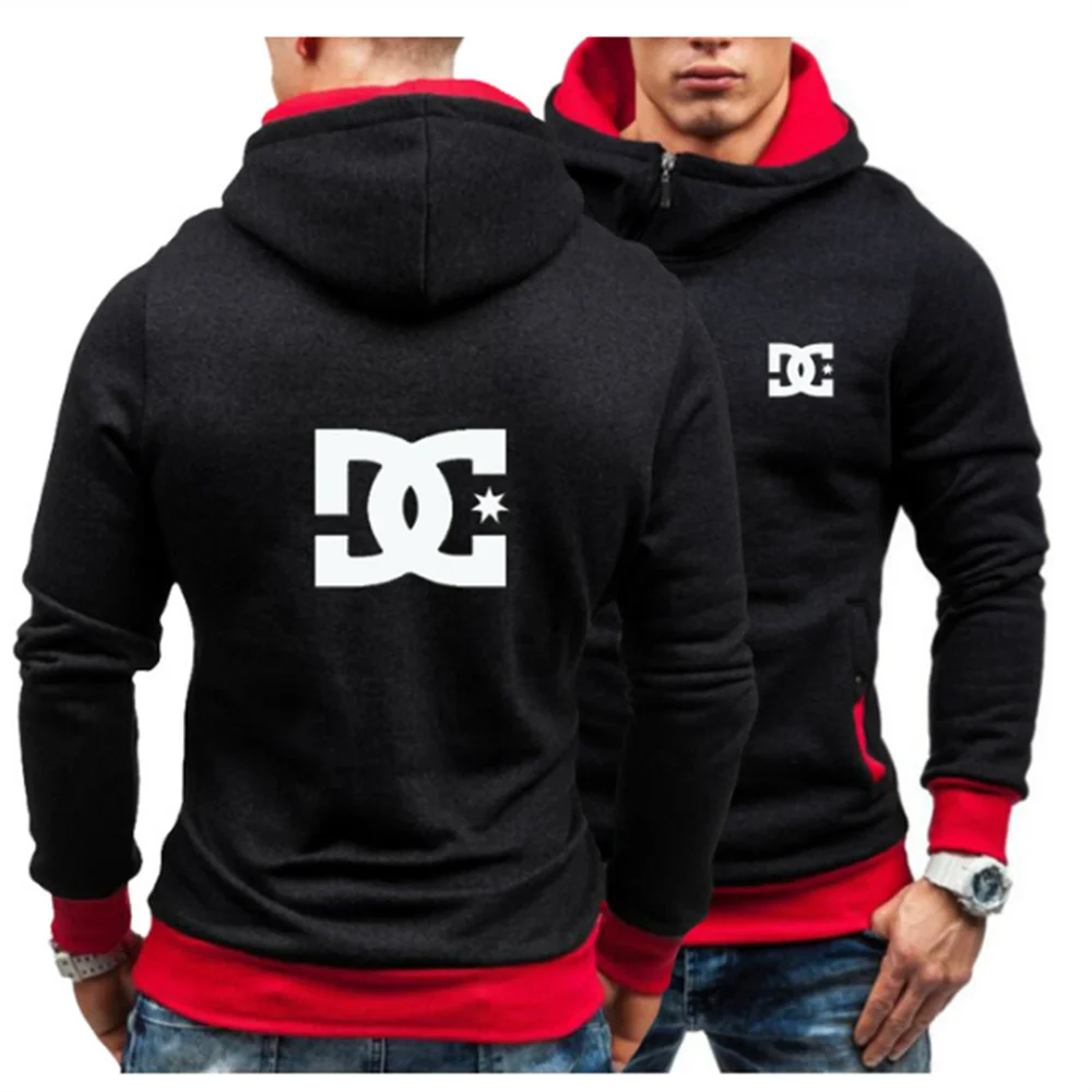 DC Spring Fall 2022 Men's New Must-Have Hoodie Sport Diagonal Zipper Pullover Warm Casual Men's Sportswear Fashion Men's Jacket