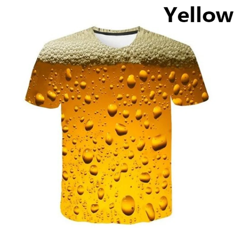

Summer Cool Fashion 3D Beer Printing T-shirt Men's Personality Graphic Tee Casual Short-sleeve Shirts Tops Plus Size 2XS-6XL