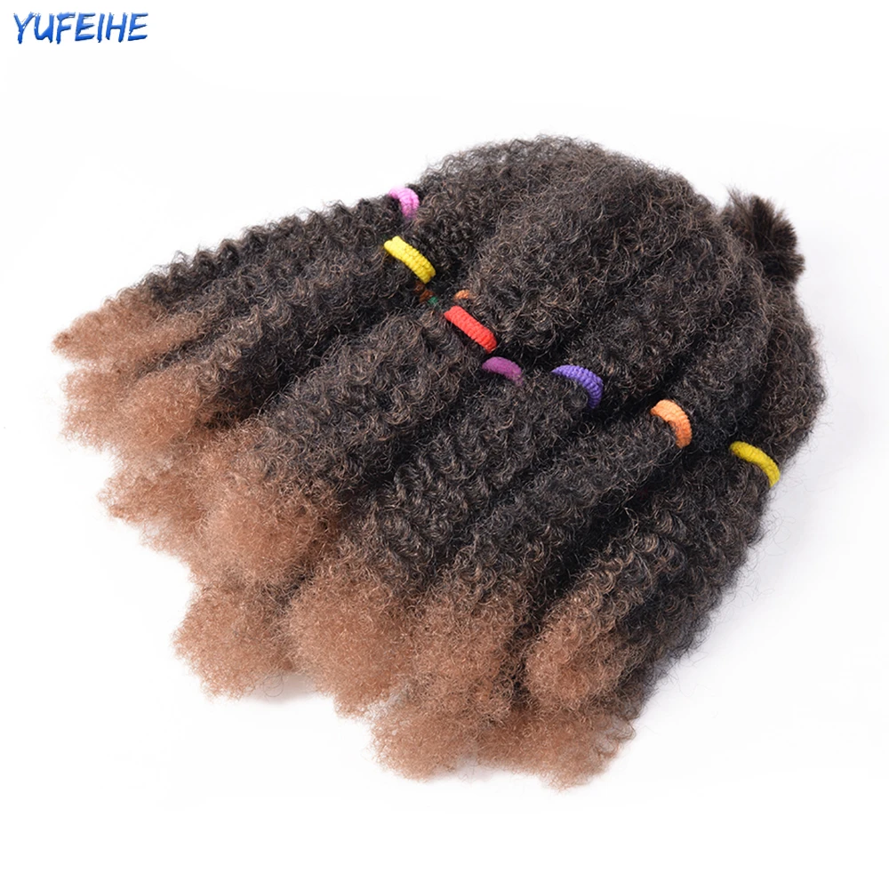 12 Inch Marley Hair Synthetic Afro Kinky Bulk Braids Hair Crochet Braids Hair Extensions For Women For Kids Ombre Braiding Hair images - 6