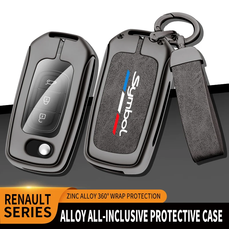 

Auto TPU Zinc Alloy Key Case Bag For Renault Symbol Logo Car Key Chain Car Metal Key Shell Interior Car Decoration Accessories