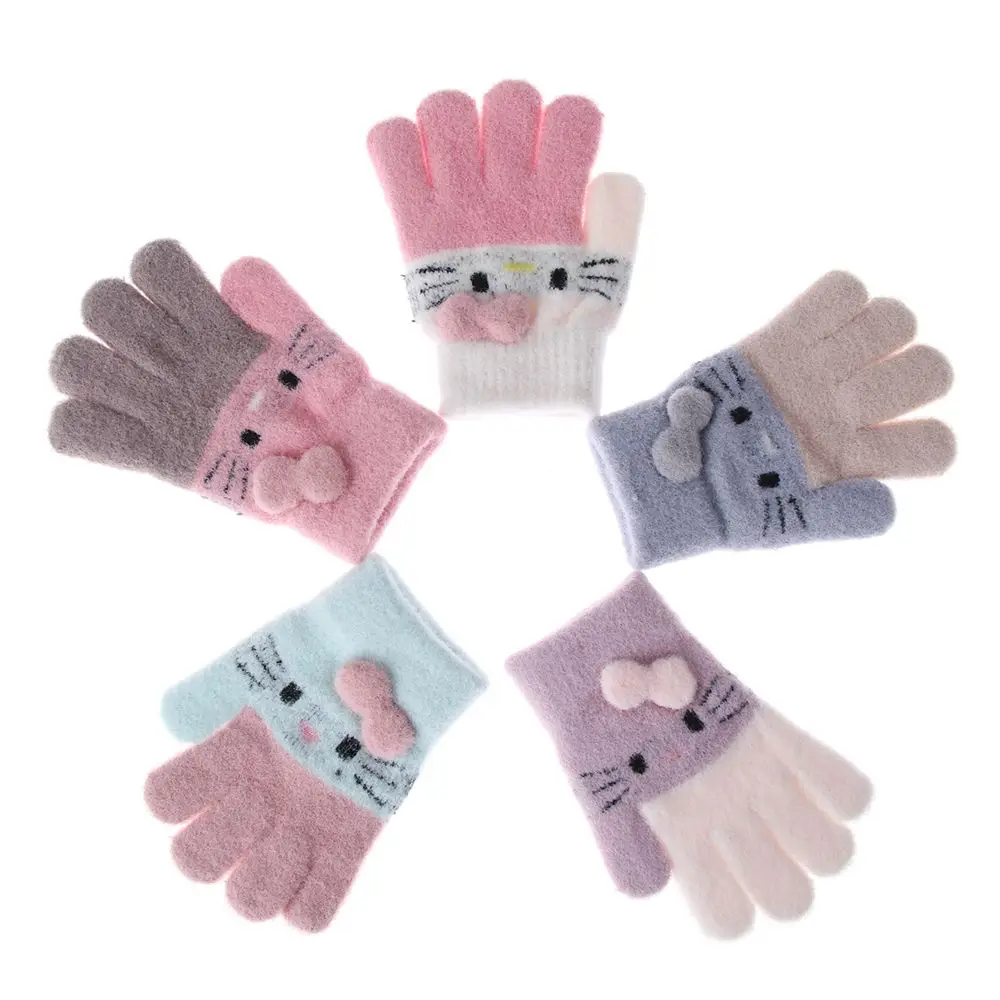 

Boys Girls Rabbit Wool for 3-10 Years Soft Full Finger Mittens Kids Gloves Children's Gloves Knitted Thermal Gloves