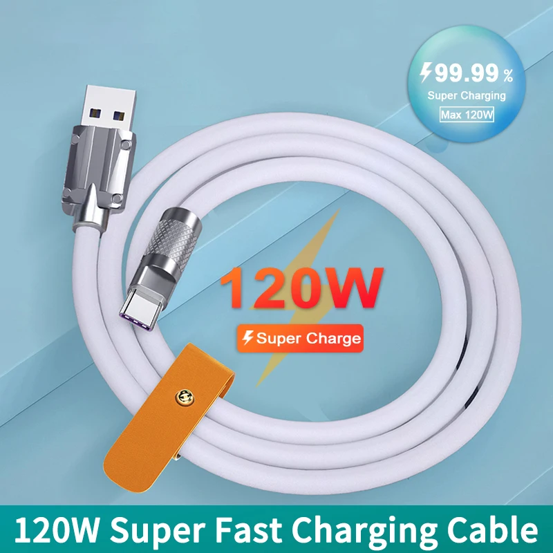 

Кабель USB Type-C из жидкого силикона, 6 А, 120 Вт