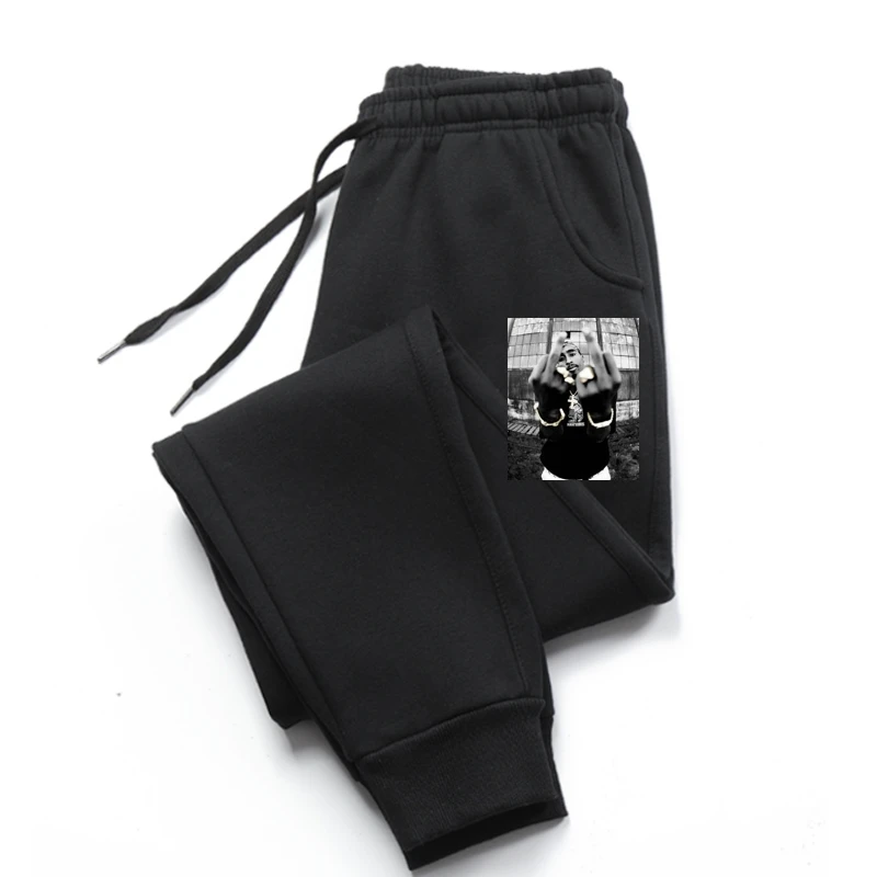

2pac Tupac Shakur Casual Street Wear Mens Fashion Hiphop Rap Star Cool sweatpants Short Sleeve Cotton pants men's pants Vintage
