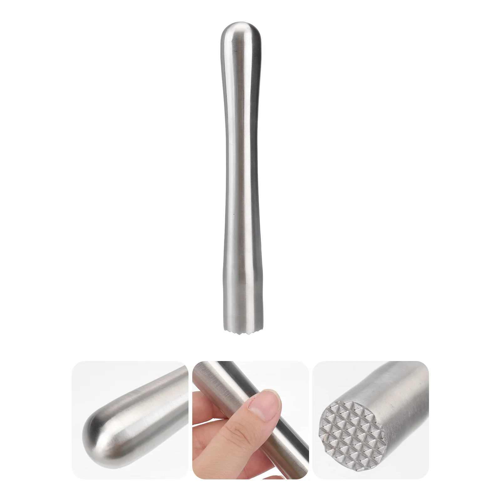 

Stainless Steel Cocktail Muddler Crushers Bars Lemon Fruit Mixer Cocktail Bartender for Bar Banquet Party Accessories- 185cm (
