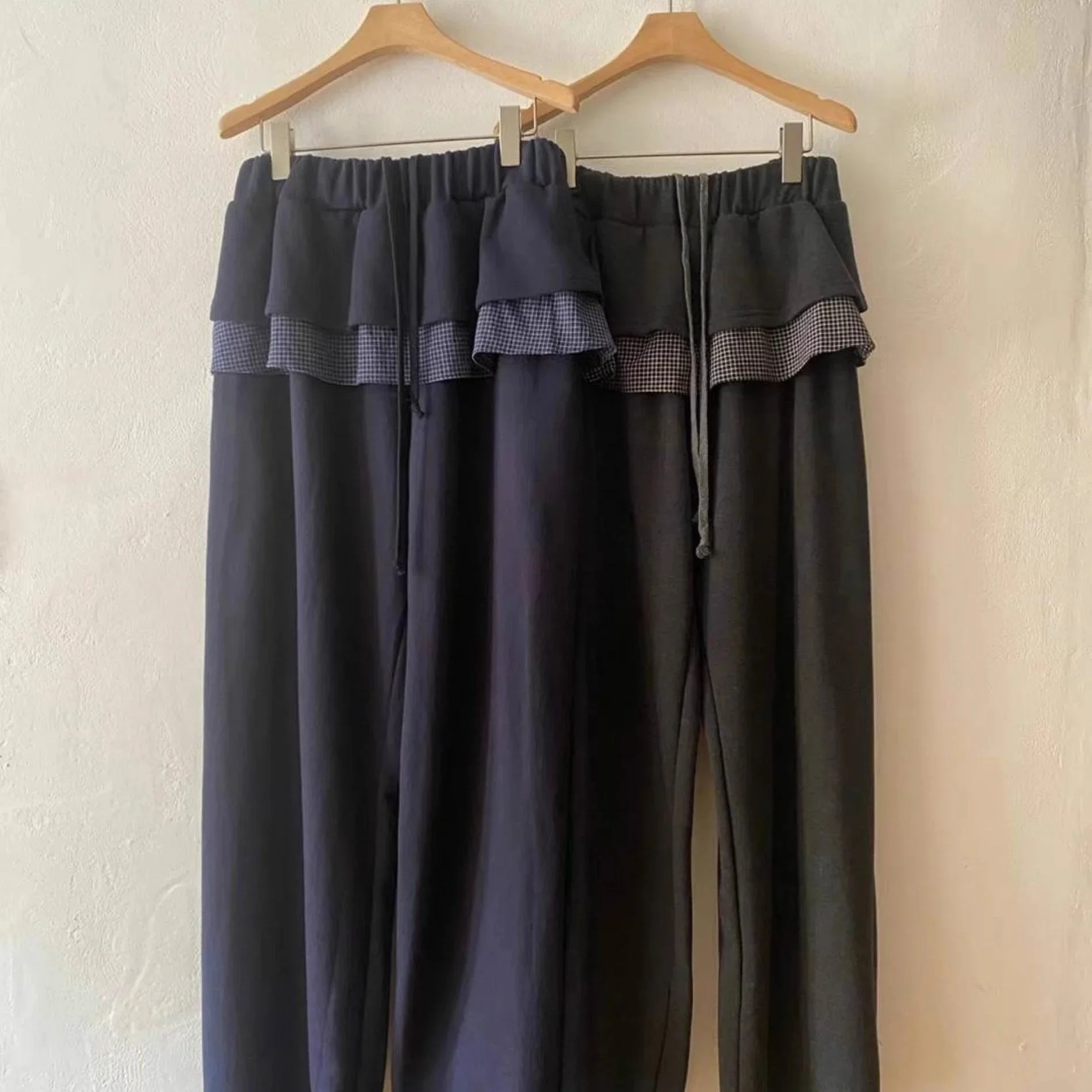 Женские клетчатые брюки из двух частей