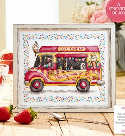 

Cross Stitch 14CT Ecological Cotton Threads Embroidery Home Decoration Hanging unPainting Gift Ice cream trolley 27-24