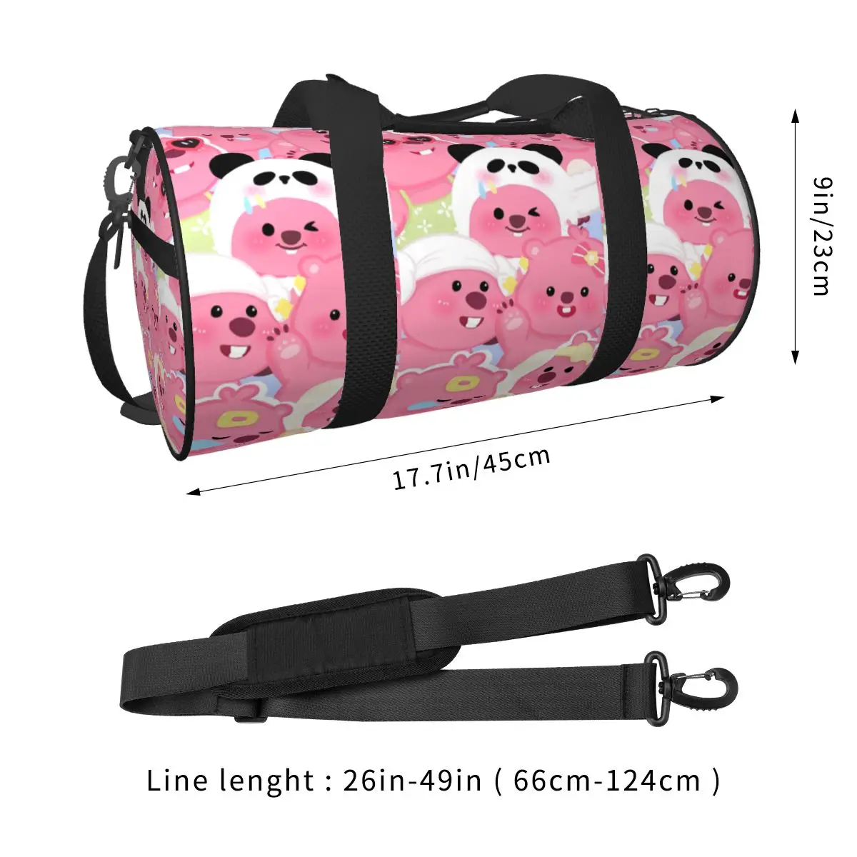 Дорожная сумка Kawaii Loopy Gym Bag с милыми мультяшными животными портативные