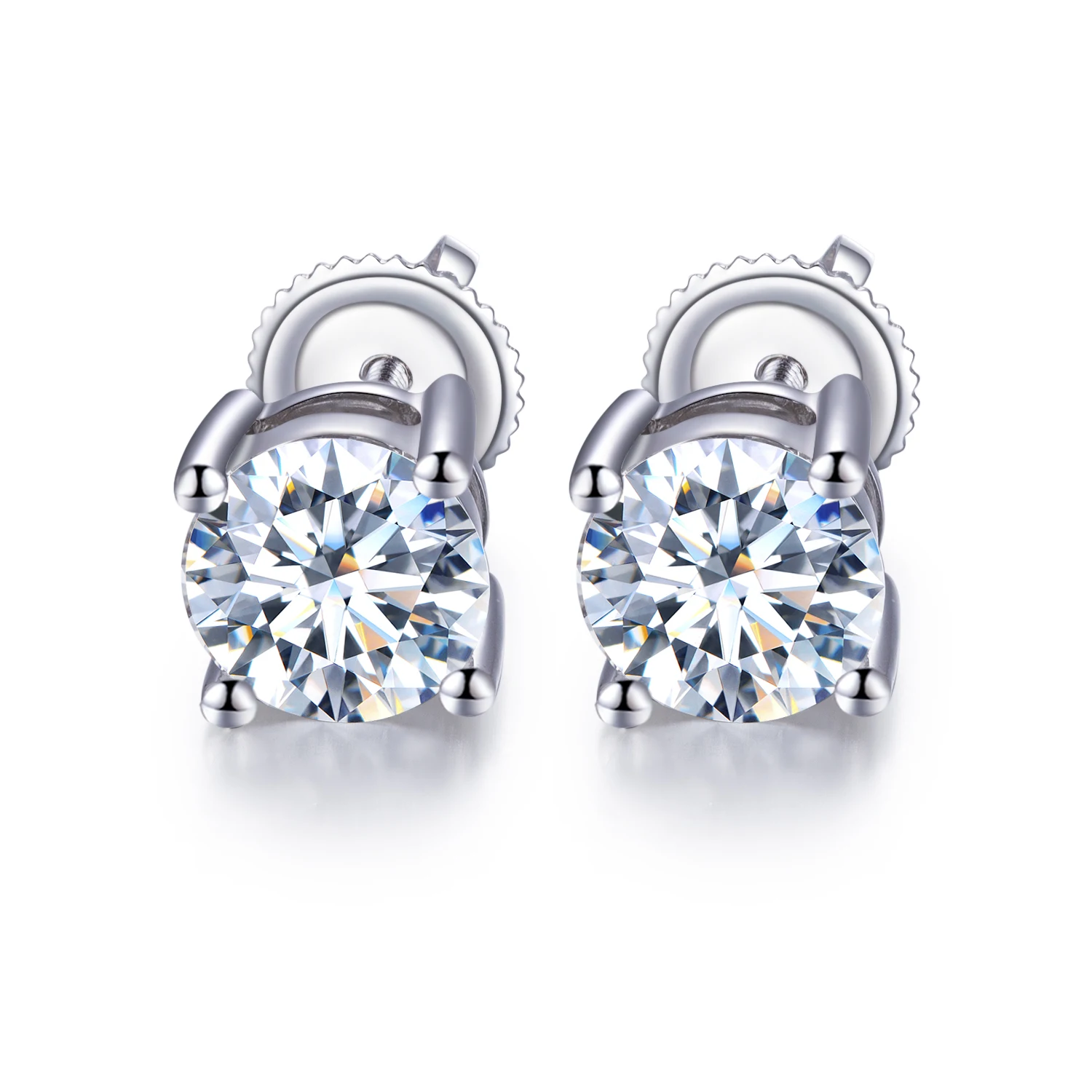 

GRA 6.5mm Carat D Color Moissanite Stud Earrings Fashion Design Top Quality 18K Gold Jewelry Gifts -MS329