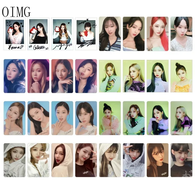Kpop Aespa фотокарты Девушки ломо карты Милая Корея девушка группа фотография печать