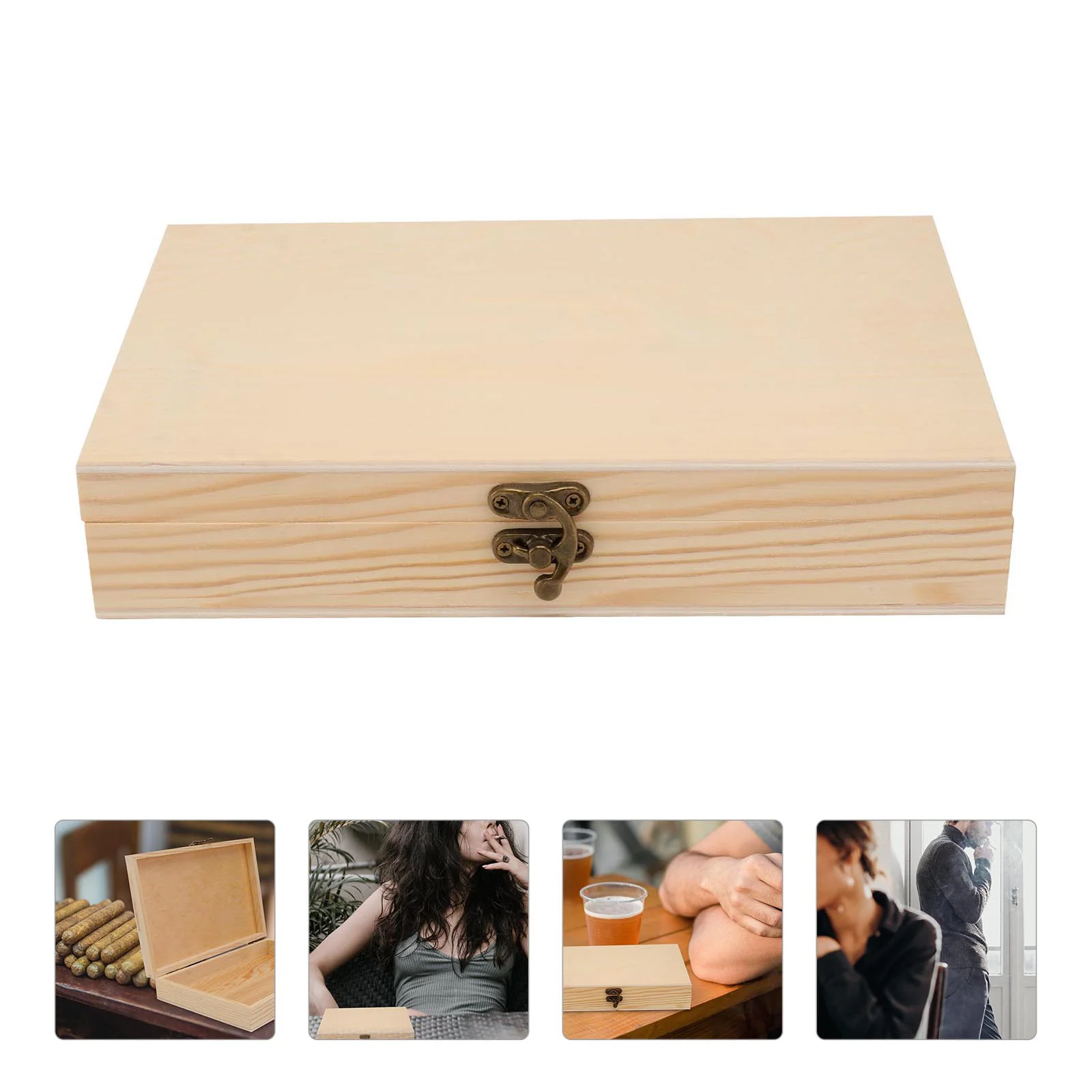 

Box Cigar Wood Storage Case Wooden Humidor Cedar Portable Treasure Boxes Gift Unfinished Packing Tool Jewelry Mini Tray Desktop