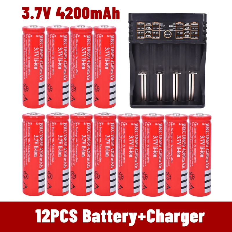 

18650 3.7V 4200 Mah Free Shipping Rechargeable Battery 100% Original Lithium-ion 18650 EvreFire Flashlight Battery+charger