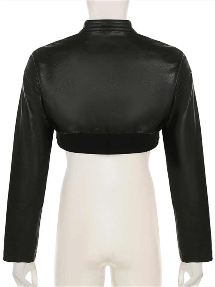 Aualay Зимняя женская байкерская укороченная куртка из искусственной кожи 2024