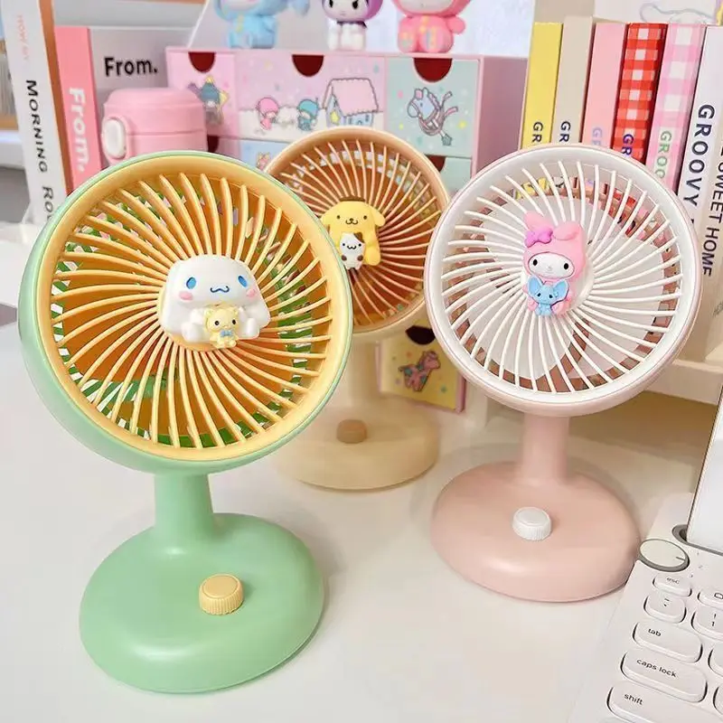 

Genuine Sanrio Desktop Fan Cinnamoroll Cartoon New Home Mute Small Office Desktop Big Wind Fan Cute Hello Kitty L Summer Gift