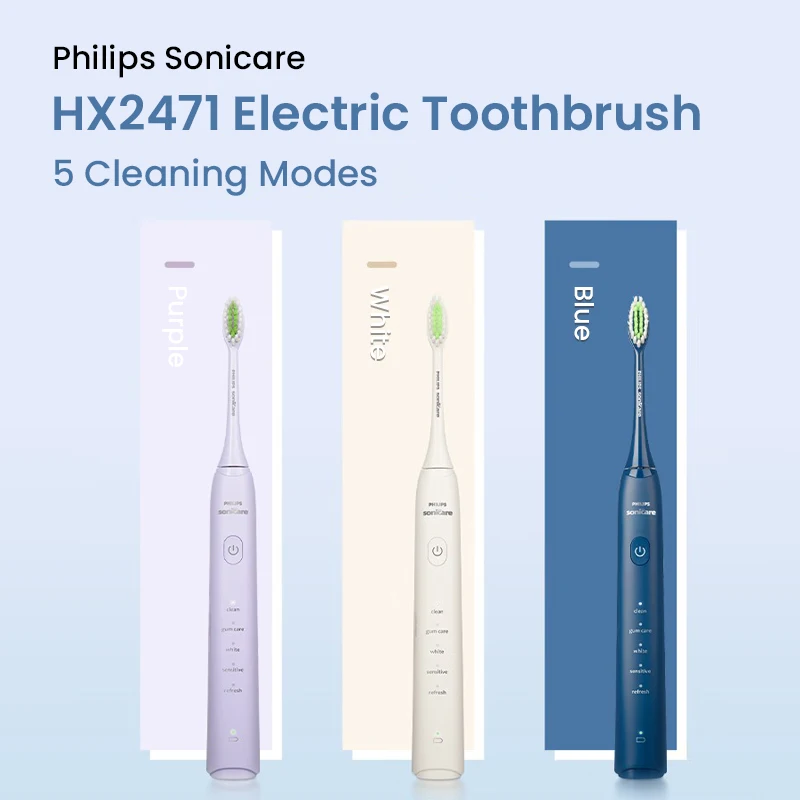 

Philips HX2471 Sonicare Electric Toothbrush 5 Modes Sensitive Gum Care Teeth Whitening Cleaning Tooth Brush for Adults