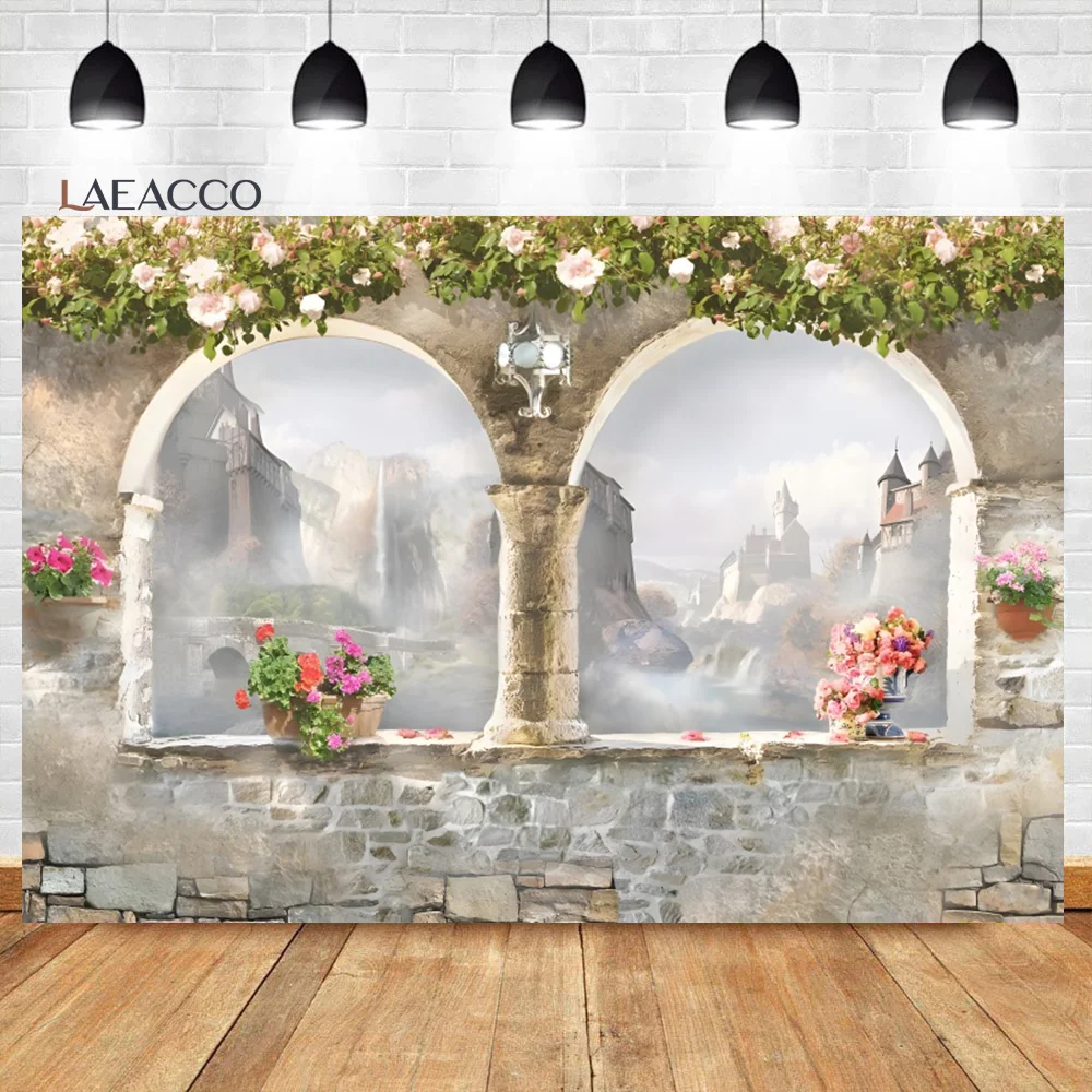 

Laeacco Сказочный Ретро Европейский замок фон с изображением страны чудес для девочек День Рождения невесты душ портрет фотография фон