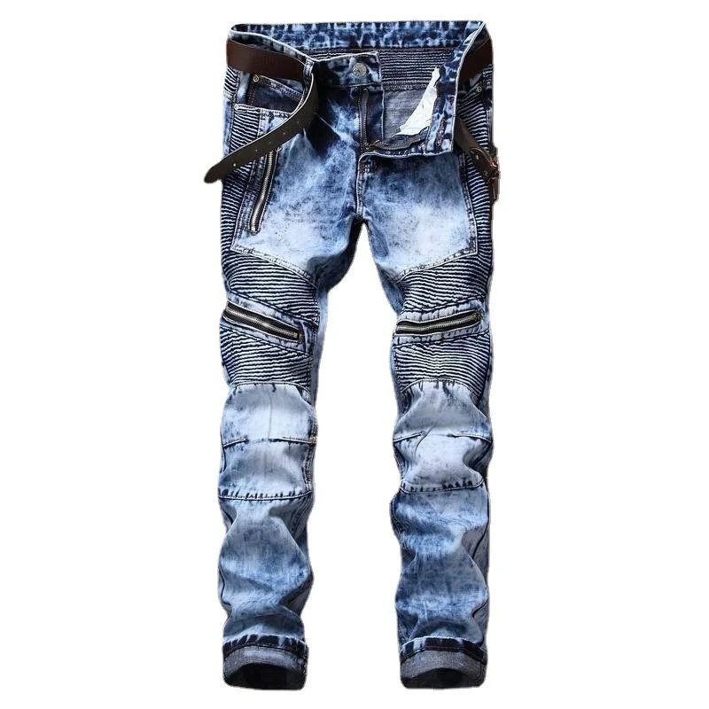 Jeans 2023 Men Skinny Casual Cotton Classic Ripped Denim Pants Mens Straight Slim Fit Harajuku Biker Jean Trousers 28-40