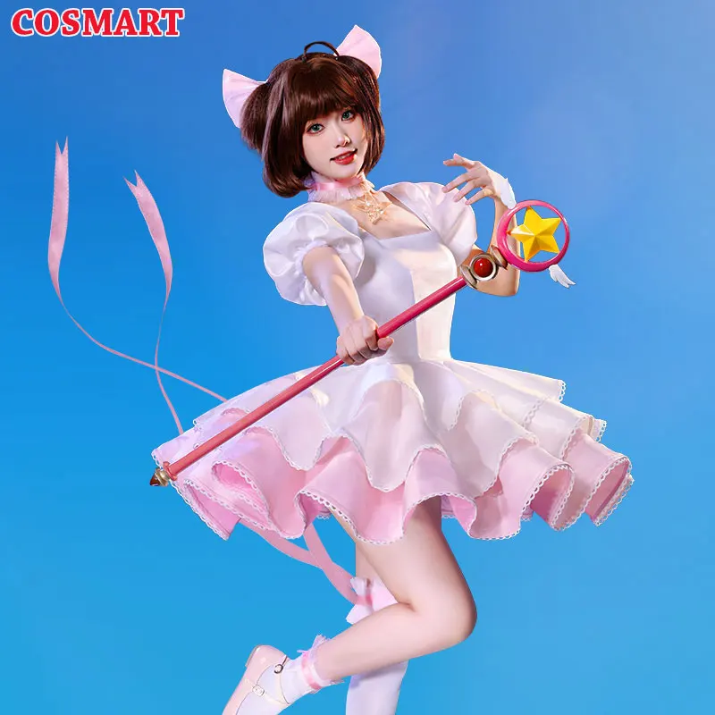 

COSMART аниме кардкаптор Сакура розовый и белый боевой костюм битвы униформа косплей костюм вечеринка наряд платье Новинка