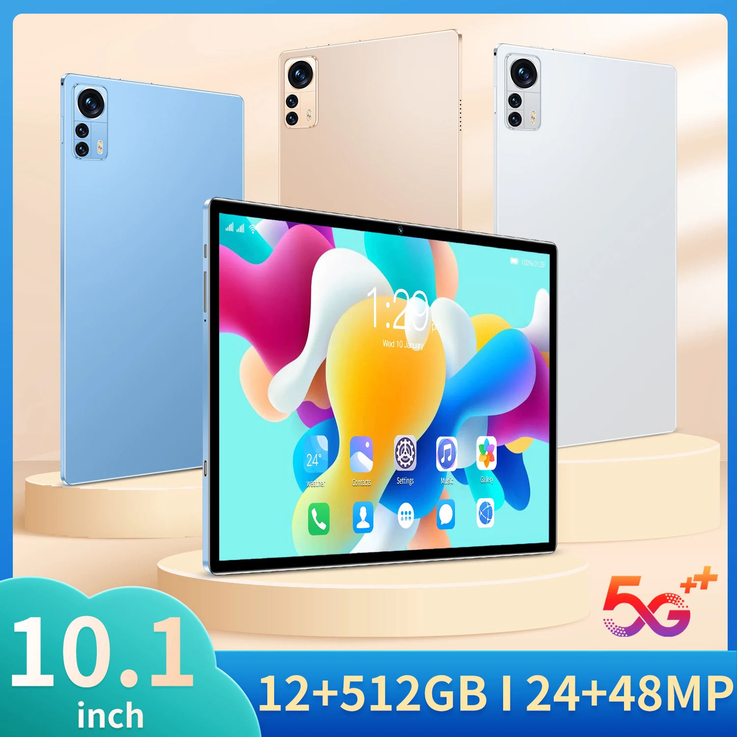 

Планшет Pro на Android 11, восемь ядер, экран 10,1 дюйма, 12 Гб + 512 Гб