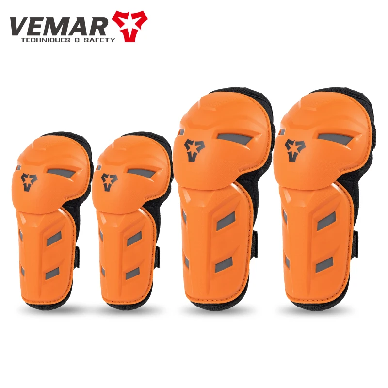 

Детские спортивные наколенники VEMAR, налокотники, 4 предмета, летняя защита от падения, снаряжение для езды на мотоцикле, мотокросса, наколенники и налокотники
